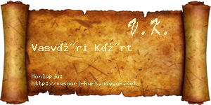 Vasvári Kürt névjegykártya